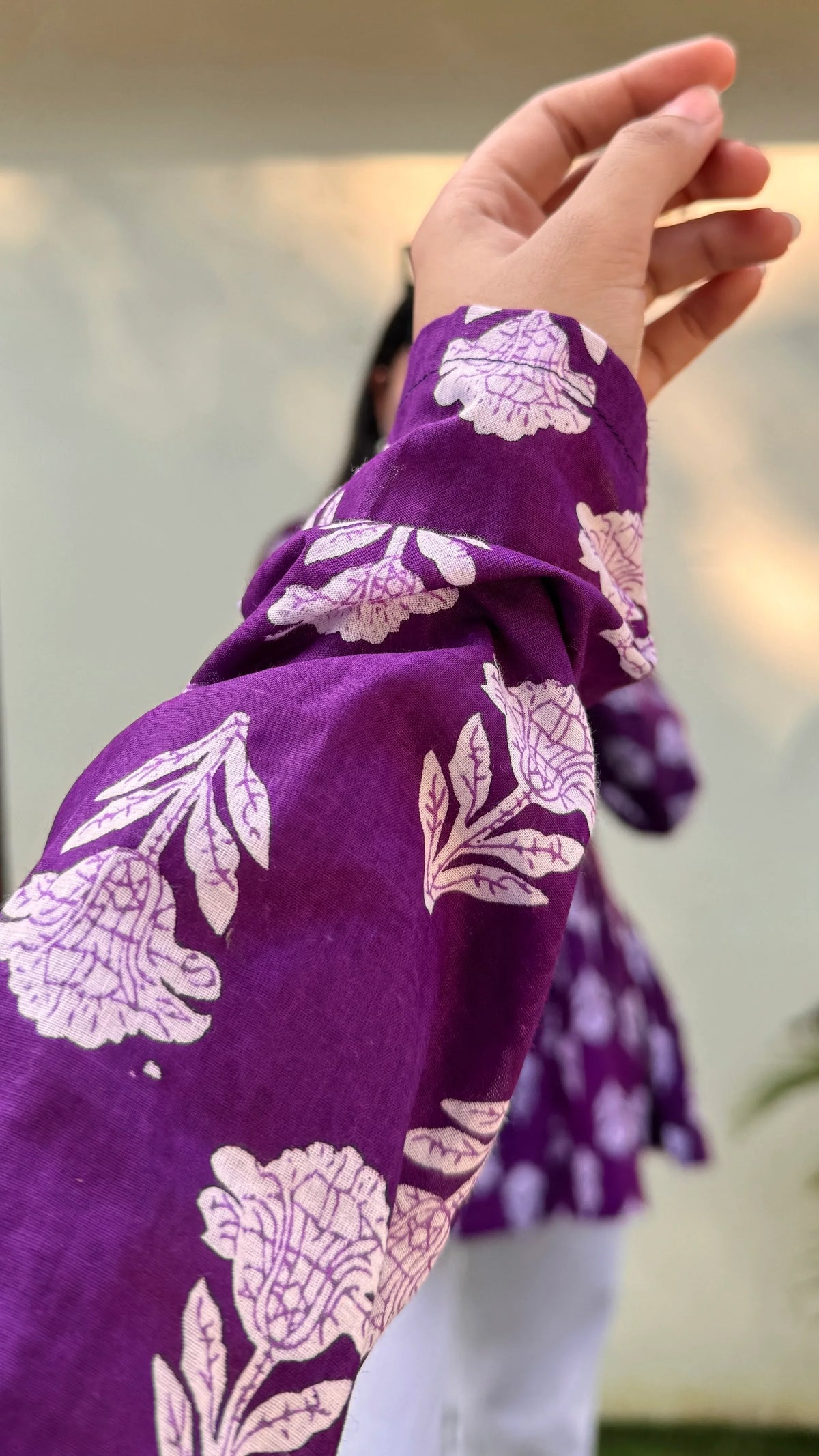 Cotton Flared Printed Aliacut Peplum Top