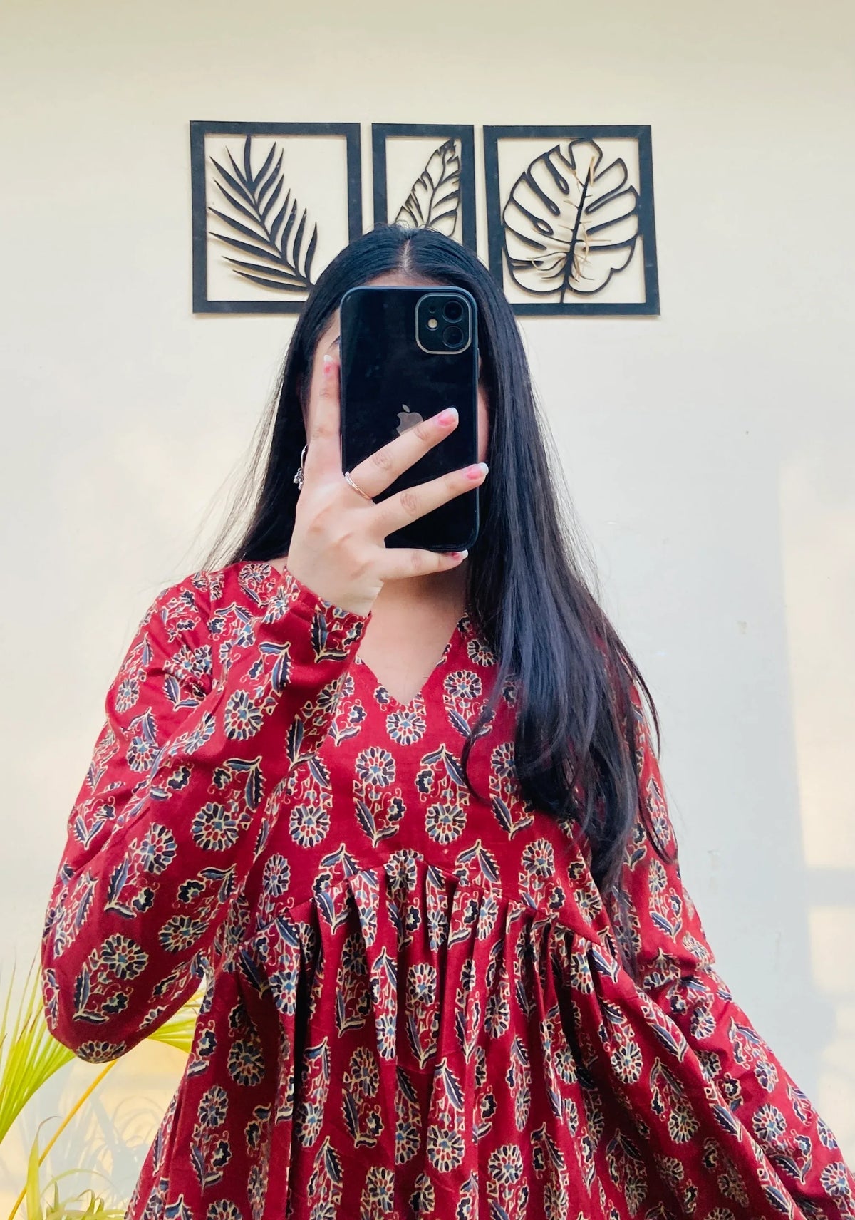 Cotton Flared Floral Print Aliacut Peplum Top